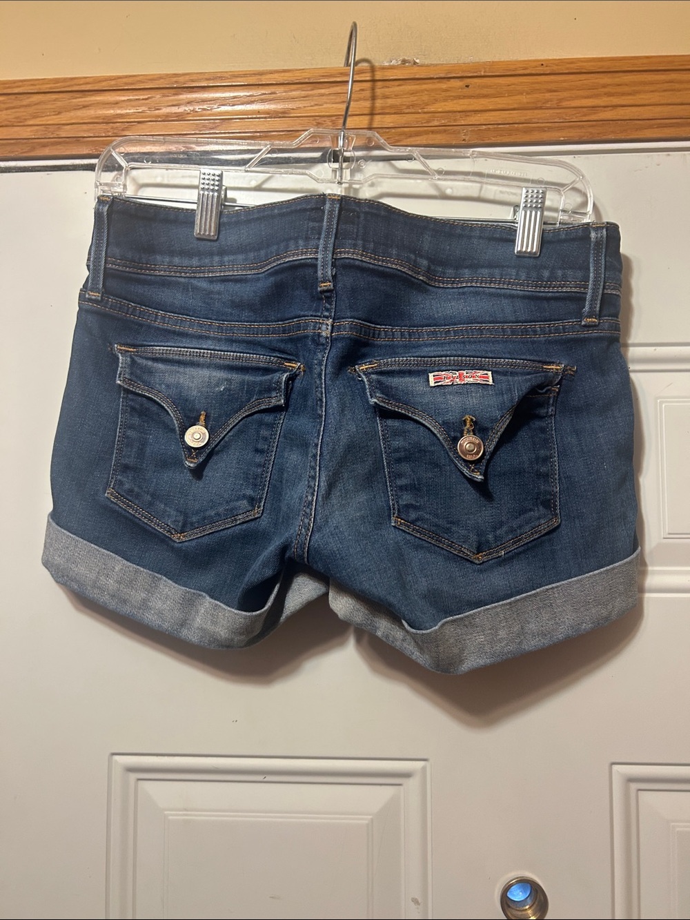 Hudson Denim Cuffed Shorts in Dark Blue -26‎